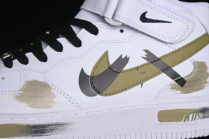 All categories Nk Air Force 1 Air Force series Nk Air Force 1 Mid Air Force mid-top Nk Air Force 1'07 Mid Olive green hand-painted Hand-painted fracture Triple hook shadow Air Force 1 strap mid-top casual sneakers CW2289-111